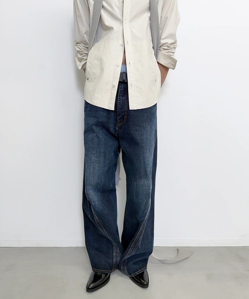 ジーンズ 3D TWISTED WIDE LEG JEANS メンズの画像