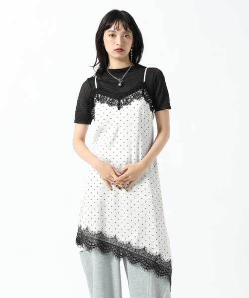 PAGEBOY（ページボーイ） チュニック レース×ドットキャミワンピース
