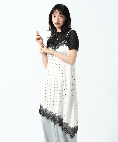 PAGEBOY（ページボーイ） チュニック レース×ドットキャミワンピース