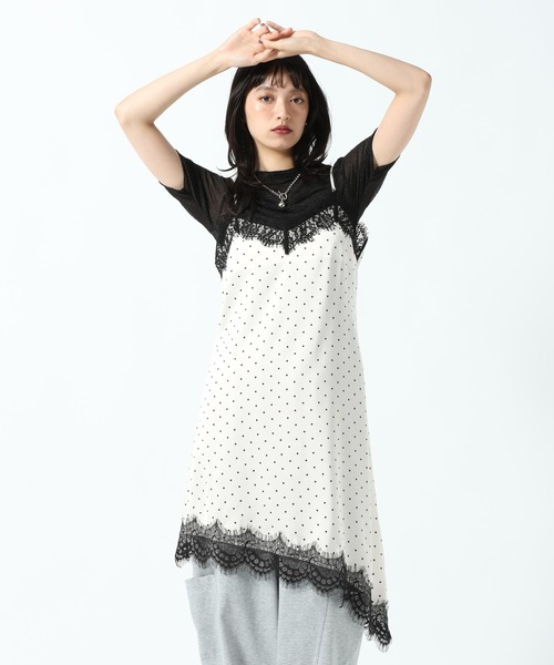 PAGEBOY（ページボーイ） チュニック レース×ドットキャミワンピース