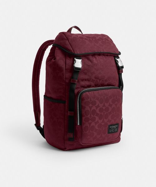 ★COACH★ 【未使用品】シグネチャー リュック ナイロン 折りたたみ可 COACH（コーチ） デイバック リュック ローガンバックパック
