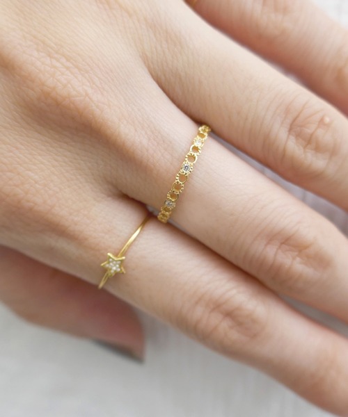 little emblem（リトルエンブレム） 指輪 リング ミル打ちダイヤリング