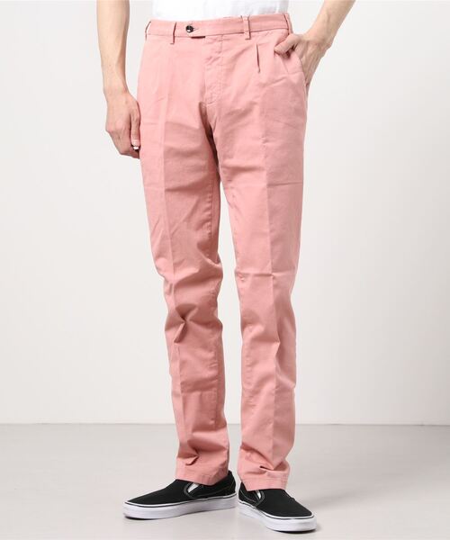 パンツ スラックス GERMANO/ストレッチコットンワンプリーツパンツ