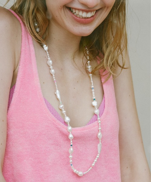 ネックレス 「VINTAGE HOLLYWOOD」PEBBLE BEADS OPERA PEARL