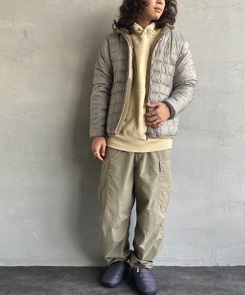 美品 TAION タイオン リバーシブル ボア ダウンコート Lベージュ/グレー ノーリーズ NOLLEY'S ◇【WEB限定】【TAION/タイオン】別注ボア×ダウン