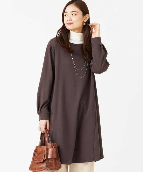 BELLUNA PLUS（ベルーナプラス） ワンピース 吸湿発熱ポンチ素材