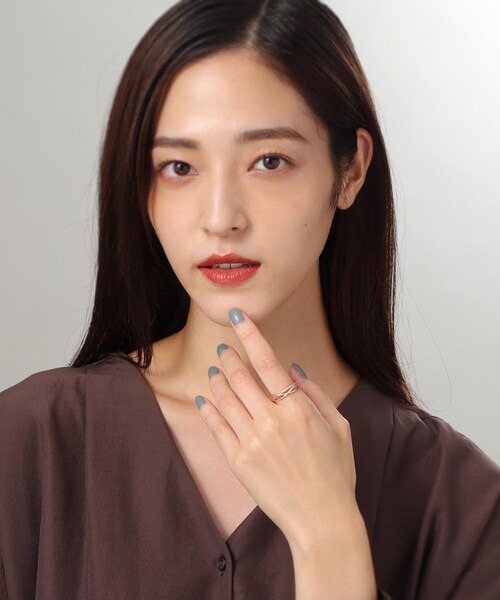 COCOSHNIK 指輪 リング K10つぶし丸線3連 リング（16号） レディース