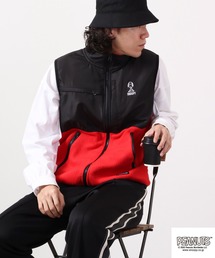 PEANUTS ベスト ジレ スヌーピー ボア 切り替え レディース メンズ