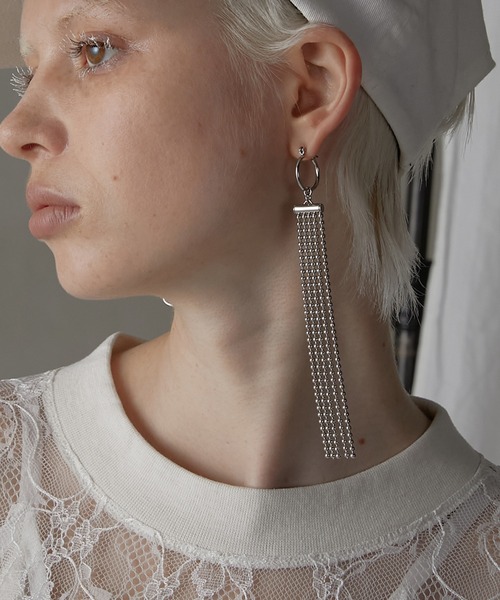 プランクプロジェクト Bijou Long Earrings シルバー PRANK PROJECT ピアス ビジューロングピアス/Bijou Long
