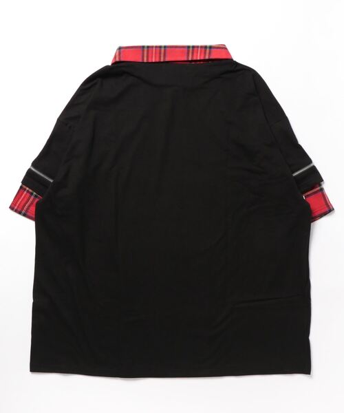 ankoROCK tシャツ フェイクレイヤーシャツオープンジップ