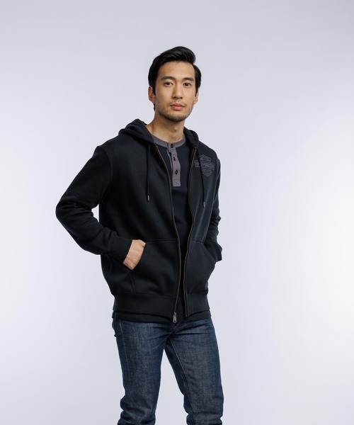 Harley Davidson パーカー ファスナー式燃焼パーカー メンズ