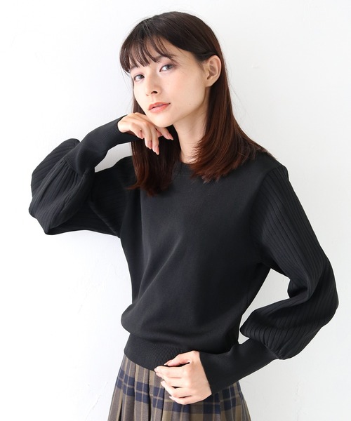 HER. ハー　2024年モデル　ニットＴプルオーバー　サマーニット　ブラック HER CLOSET（ハークローゼット） ニット セーター レディース