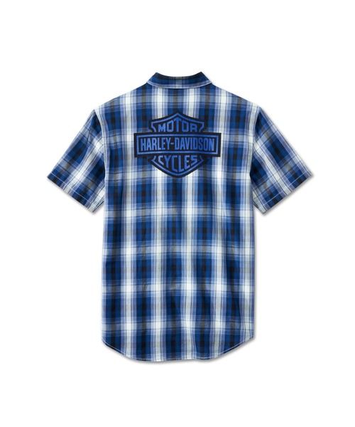 Harley Davidson シャツ バー＆シールドSSチェックシャツ メンズ
