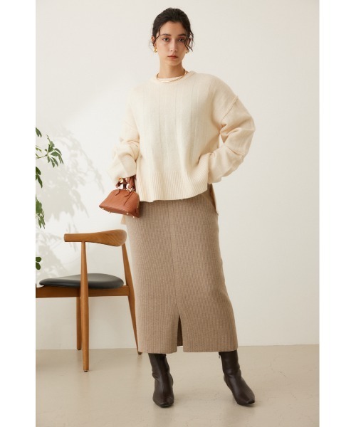 crie conforto スカート バックラインリブニットスカート : ZOZOTOWN