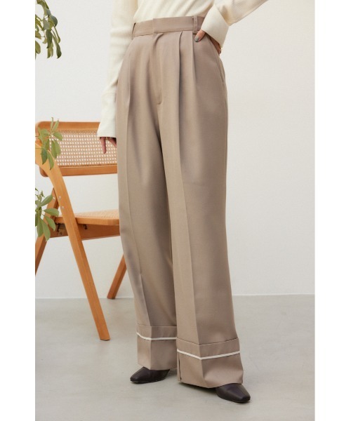 crie conforto パンツ 裾リターンワイドパンツ レディース : ZOZOTOWN