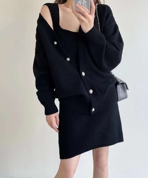 試着のみ♡ルネ♡カーディガン leune（ルネ） カーディガン ニットワンピース+カーディガンセット