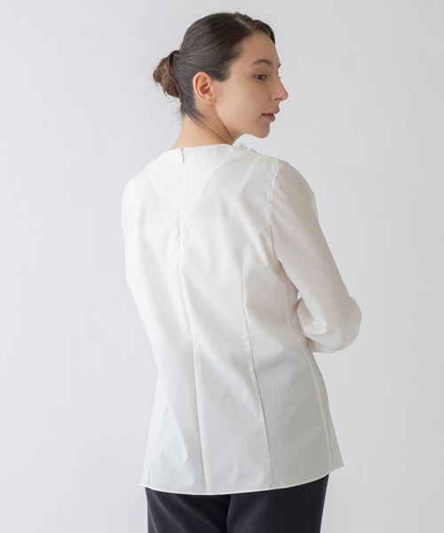 ブラウス シャツ 「SONO/ソーノ」「SONO NAVY/ソーノネイビー」ラウンディッシュフリル ノーブリーブラウス レディース セール】【SONO/ソーノ】【SONO NAVY/ソーノネイビー】ﾗｳﾝﾃﾞｨｯｼｭ