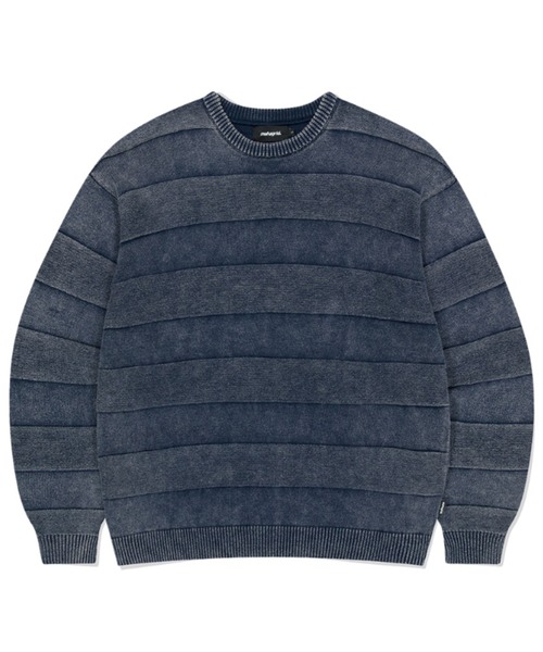 セーター ニット 「mahagrid/マハグリッド」WASHED STRIPE KNIT/ボーダーニット メンズ レディース