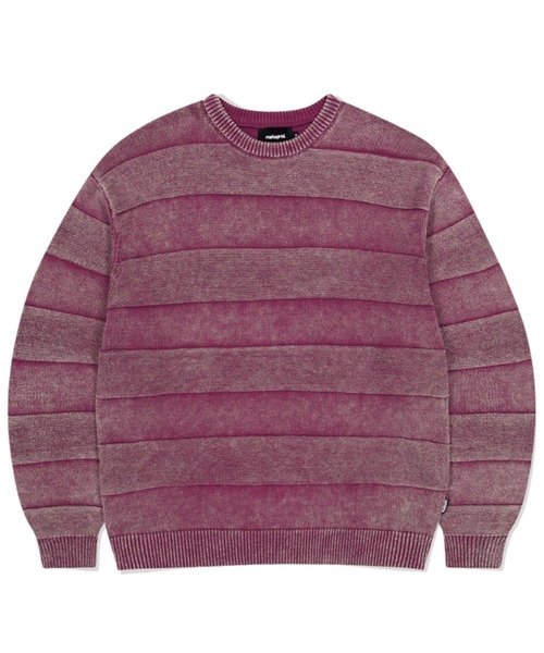 セーター ニット 「mahagrid/マハグリッド」WASHED STRIPE KNIT/ボーダーニット メンズ レディース