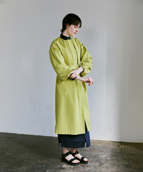 allureville ノーカラーコート コート コットンナイロンクロス
