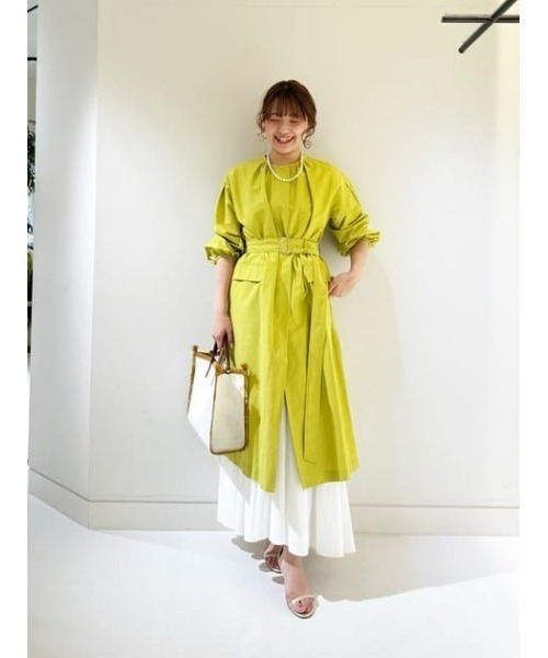 allureville ノーカラーコート コート コットンナイロンクロス