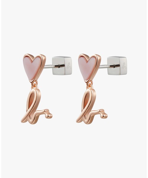 ピアス b.” ロゴ ハート ドロップ ピアス ”b. Loved レディースの画像