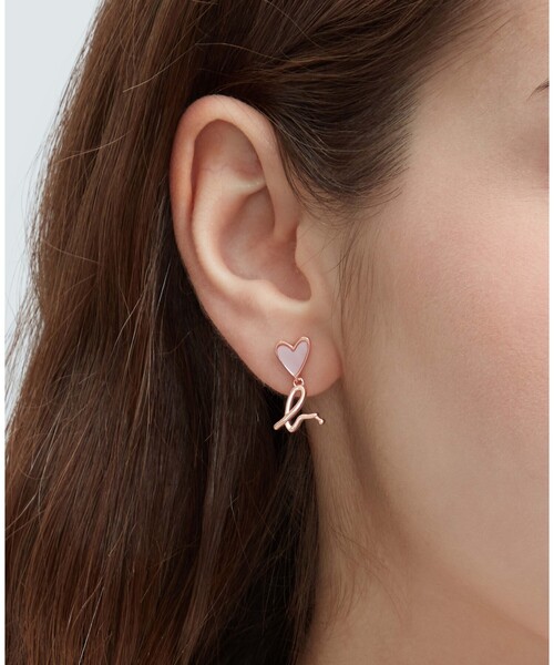 ピアス b.” ロゴ ハート ドロップ ピアス ”b. Loved レディースの画像