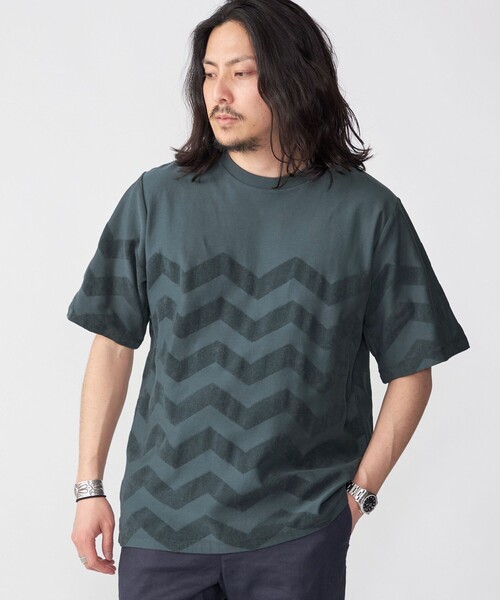 SHIPS（シップス） tシャツ SHIPS: シェブロン柄 パイル Tシャツ 