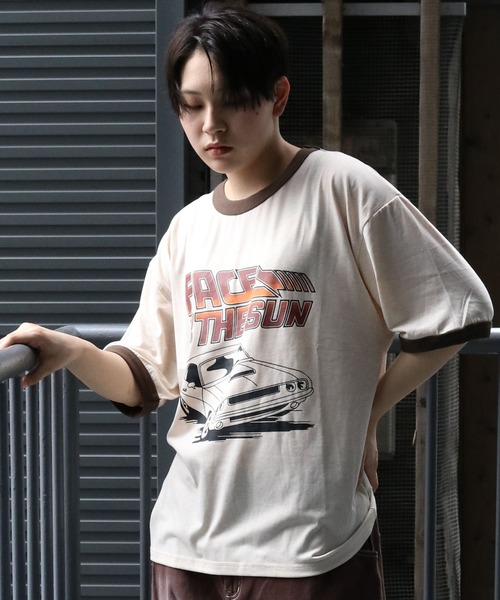 Starting Over tシャツ raglan sleeve print T-shirt/オーバー