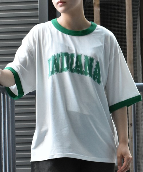 Starting Over tシャツ raglan sleeve print T-shirt/オーバー