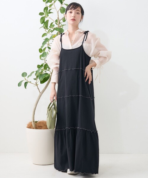 ワンピース 肩リボン 配色メローキャミワンピース | FREAK'S STORE | 18