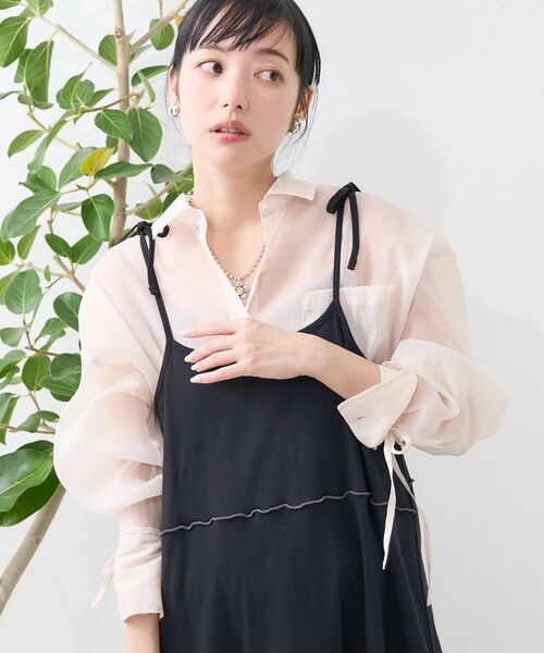 ワンピース 肩リボン 配色メローキャミワンピース | FREAK'S STORE | 19