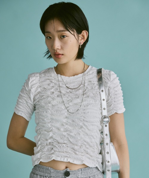 Aunt Marie's tシャツ ハーフスリーブシャーリングクロップド