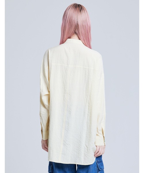 ブラウス シャツ 「Little Sunny Bite」checked long shirts レディース メンズ Little sunny bite ブラウス シャツ 「Little Sunny Bite