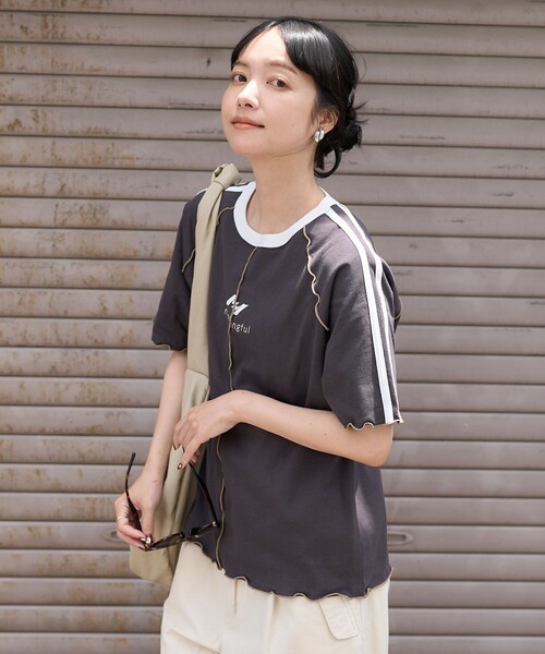 FREAK'S STORE tシャツ 配色メローラインTシャツ レディース