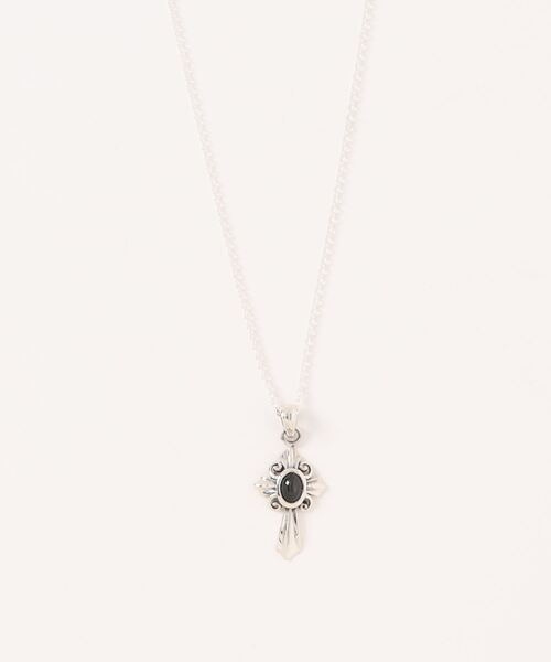 con affetto ネックレス シルバー925ブラックスタークロスネックレス 