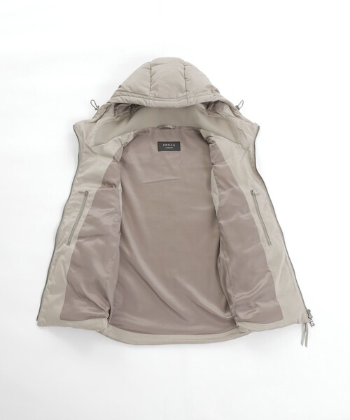 EPoca Uomo フード付きダウンベスト グレー系 Lサイズ 【公式通販】