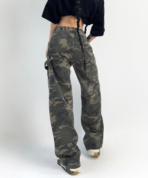 lilful ジーンズ デニム デニムパンツ カモフラージュ ダブルニー