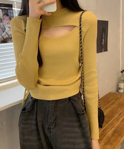 miniministore ニット セーター ニットトップス 胸開き ニット