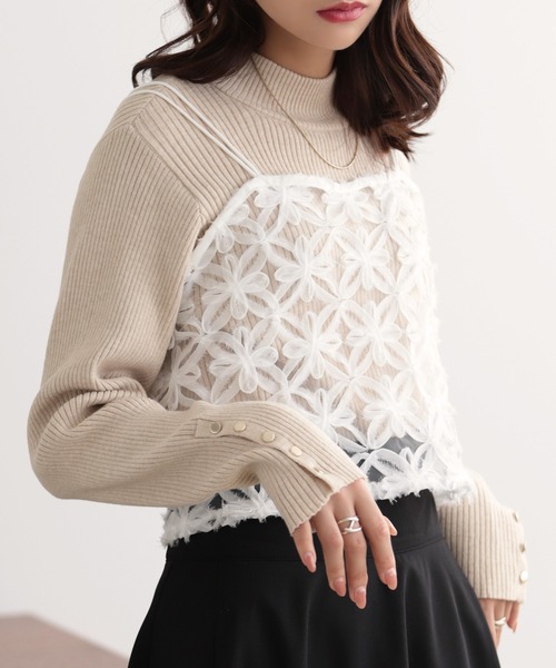 キャミソール 花柄刺繍レースビスチェキャミソール : ZOZOTOWN Yahoo
