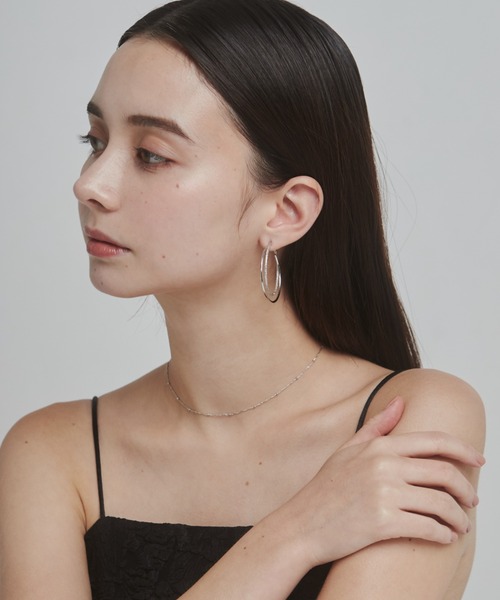 peau フープピアス WYZ ピアス 「 金属アレルギー対応 」ラインフープピアス