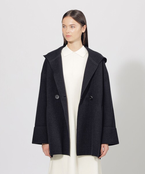 EPOCA フード付きニットコート EPOCA（エポカ） ピーコート pコート フーデッドコクーン ニットコート