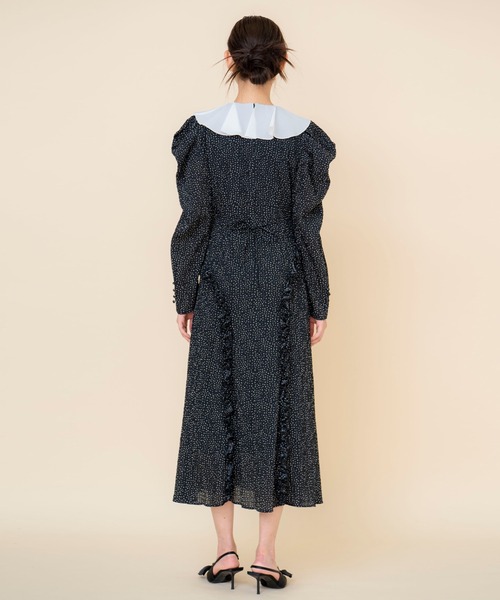REDYAZEL ワンピース フリルカラードットワンピース : ZOZOTOWN