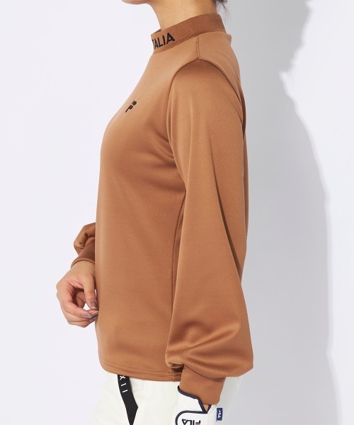 FILA GOLF tシャツ 裏ベロア長袖モックネックシャツ レディース