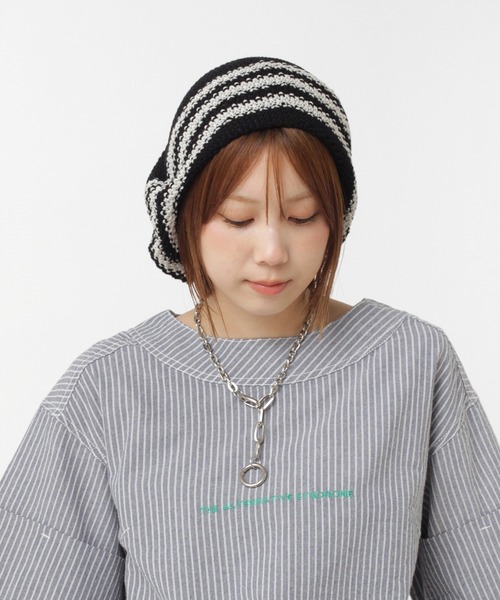 RNA（アールエヌエー） ニット帽 ニットキャップ E5066 ボーダールーズ