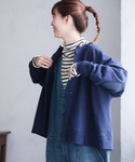 カーディガン everydayな、肘パッチカー...の詳細画像1
