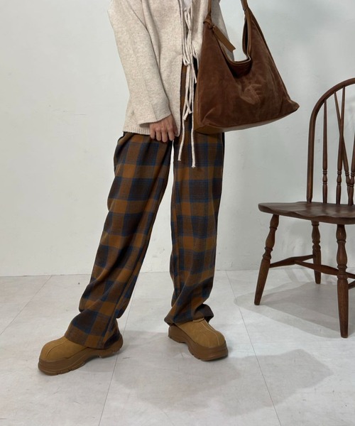 パンツ ダークチョコミントチェックパンツ レディース : ZOZOTOWN