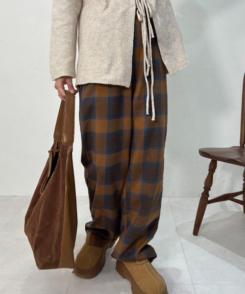 パンツ ダークチョコミントチェックパンツ レディース : ZOZOTOWN