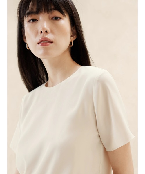 「BANANA REPUBLIC FACTORY STORE」 半袖ブラウス X-SMALL ブラウン レディース BANANA REPUBLIC 「BANANA FACTORY STORE」 半袖ブラウス X