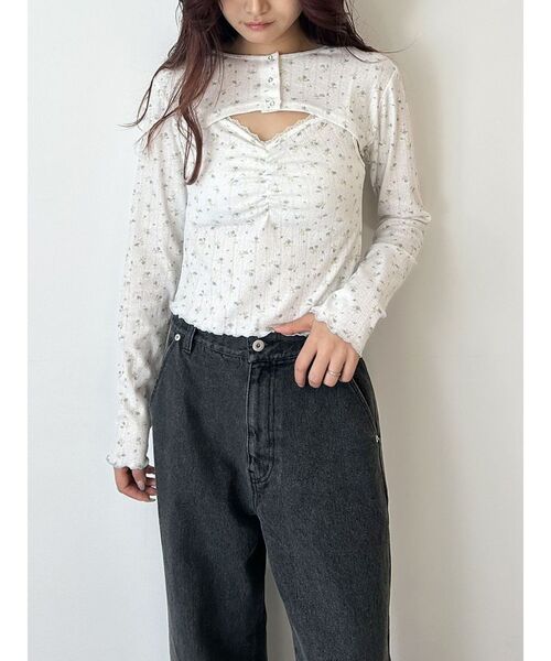 tシャツ PETIT FLOWER ENSEMBLE/小花柄アンサンブル レディース